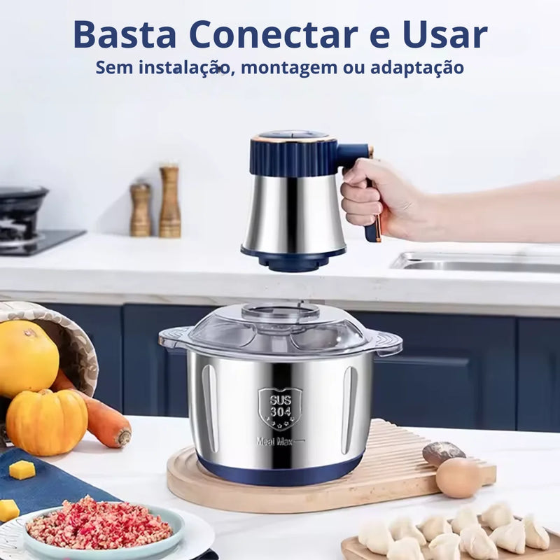 [Leve 2 Pague 1] Moedor Elétrico Multiuso TurboChef Inox 5 em 1 + BRINDE: Dispenser Giratório Automático
